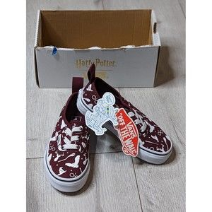 Rare Harry Potter Authentic Vans Elastic Style Maroon & White Shoes Toddler 11